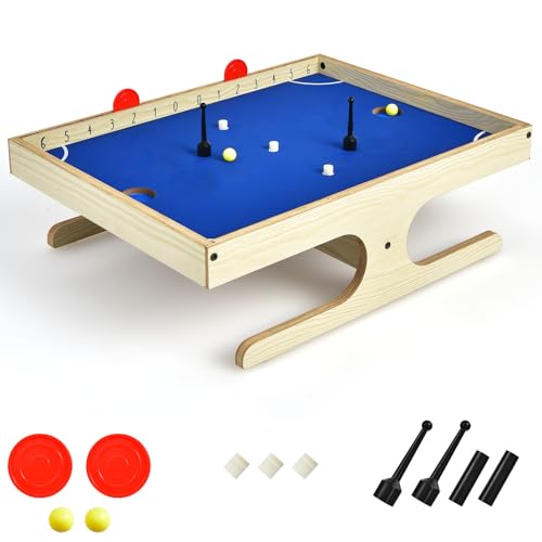 HOMASIS Air Hockey für den Tisch, magnetischer Spieltisch mit 2 Markern, 2 Bällen, 3 Magneten für Kekse und 2 Sets von magnetischen Griffen, Hockey-Spiel für Kinder und Erwachsene von HOMASIS