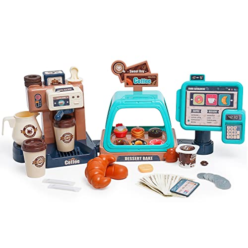 HOMCENT Kaffeemaschine Kinder, Rollenspiel Spielzeug mit Kaffeemaschine, Kaffeemaschine für Kinder Geburtstag, Grün von HOMCENT