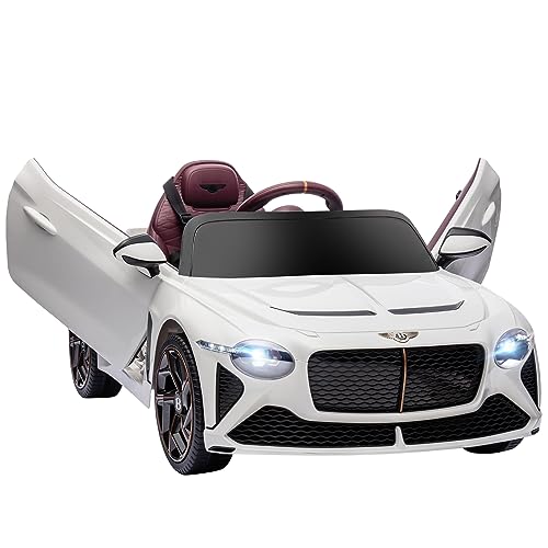 Elektroauto für Kinder - HOMCOM - Bentley Bacalar - 2 Motoren 12V 25W - Fernbedienung 2,4G - MP3 - Hupe - 2 Scheinwerfer - weiß von HOMCOM