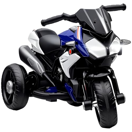 HOMCOM Elektro Kindermotorrad Elektromotorrad mit Musik, Scheinwerfer, Kindermotorrad 3 km/h, für Kinder von 3-5 Jahren, max. 25 kg, Blau+Weiß HOMCOM Elektro Kindermotorrad Elektromotorrad mit Musik, Scheinwerfer, Kindermotorrad 3 km/h, für Kinder von 3-5 Jahren, max. 25 kg, Blau+Weiß von HOMCOM