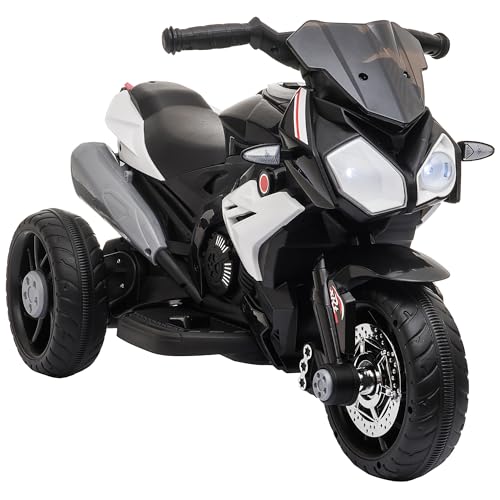 HOMCOM Elektro Kindermotorrad Elektromotorrad mit Musik, Scheinwerfer, Kindermotorrad 3 km/h, für Kinder von 3-5 Jahren, max. 25 kg, Schwarz+Weiß HOMCOM Elektro Kindermotorrad Elektromotorrad mit Musik, Scheinwerfer, Kindermotorrad 3 km/h, für Kinder von 3-5 Jahren, max. 25 kg, Schwarz+Weiß von HOMCOM