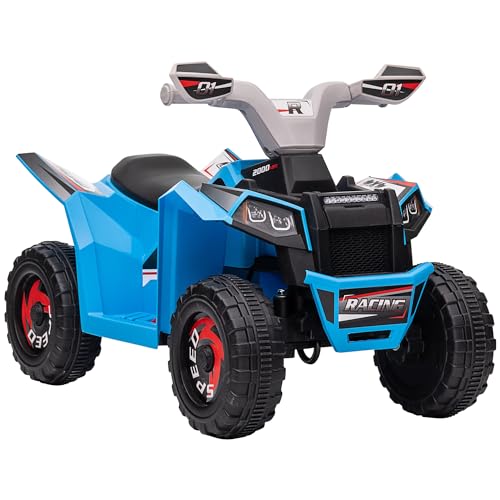 HOMCOM Elektro Kinderquad, Elektrofahrzeug mit Vorwärts-und Rückwärtsfunktion, 2,5 km/h, 6 V Mini Elektroquad für Kinder 1,5-3 Jahre, Blau von HOMCOM