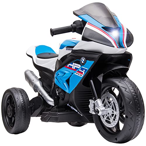 HOMCOM Kinder Elektro-Motorrad Kindermotorrad 6V Elektrofahrzeug Elektro-Dreirad Kinderfahrzeug mit 3 Musikmodi 2,5km/h Elektromotorrad für Kinder ab 18 Monaten PP Metall Blau 82,5 x 42 x 54 cm von HOMCOM