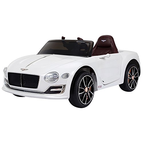 HOMCOM Kinder Elektroauto Bentley GT Lizenziertes Kinderfahrzeug mit 2,4G Ferbedienung Kinderauto Elektroauto 2 x 390 Motoren Kinder Weiß 108 x 60 x 43 cm von HOMCOM