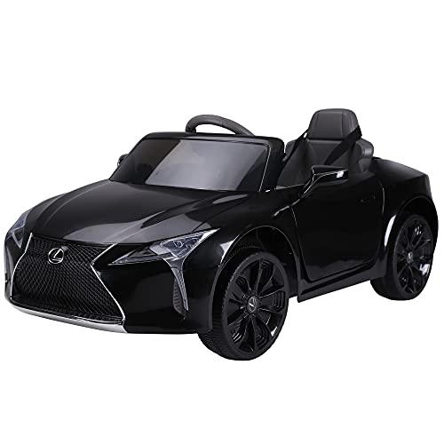 HOMCOM Kinderauto Kinderfahrzeug das offiziell lizenzierte Aufsitz-Lexus LC500 für 3-6 Jahre Elektroauto mit 2,4G Fernsteuerung MP3/USB Licht Musik Kunststoff Metall Schwarz 106 x 43 x 44 cm von HOMCOM