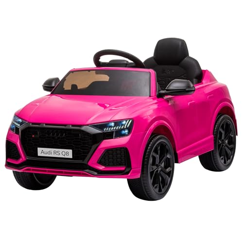 HOMCOM Lizenziertes Kinder Elektroauto Audi RS Q8, 6 V Batterieauto, Elektrofahrzeug mit Fernbedienung, MP3, USB, Musik, Bluetooth, für Kinder von 3-5 Jahren, pink von HOMCOM