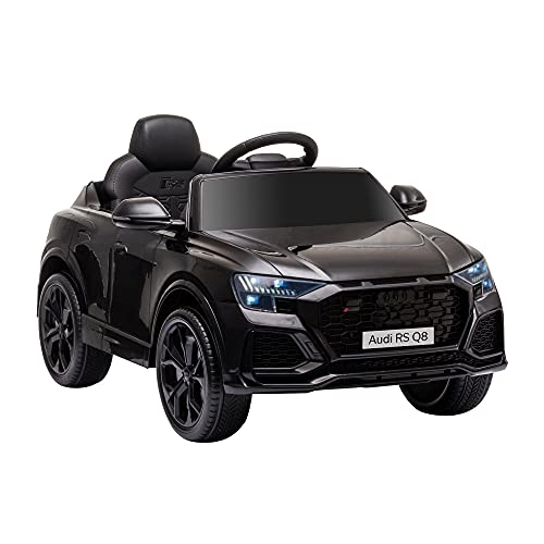 HOMCOM Lizenziertes Kinder Elektroauto Audi RS Q8, 6 V Batterieauto, Elektrofahrzeug mit Fernbedienung, MP3, USB, Musik, Bluetooth, für Kinder von 3-5 Jahren, schwarz von HOMCOM