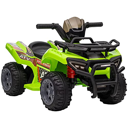 HOMCOM Mini Elektro-Quad Kinder Elektro ATV Kinderfahrzeug Elektroquad für 18-36 Monate Kinder Metall PP-Kunststoff Grün 70 x 42 x 45 cm von HOMCOM