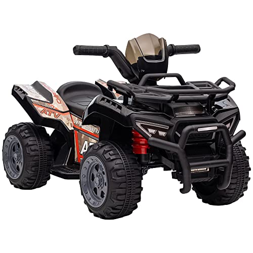 HOMCOM Mini Elektro-Quad Kinder Elektro ATV Kinderfahrzeug Elektroquad für 18-36 Monate Kinder Metall PP-Kunststoff Schwarz 70 x 42 x 45 cm von HOMCOM