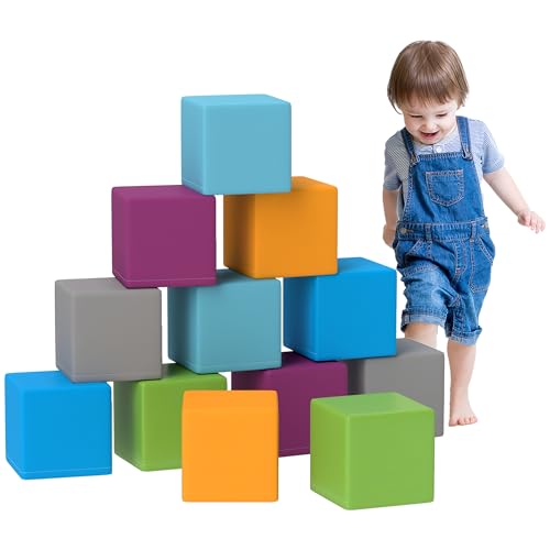 HOMCOM Bausteinset 12er-Set Schaumstoff Bausteine Bauklötze Bauspielzeug für Kinder Schaumstoffblöcke für 1-3 Jahre alt Kinder Kunstleder EPE Grau+Türkis HOMCOM Bausteinset 12er-Set Schaumstoff Bausteine Bauklötze Bauspielzeug für Kinder Schaumstoffblöcke für 1-3 Jahre alt Kinder Kunstleder EPE Grau+Türkis von HOMCOM