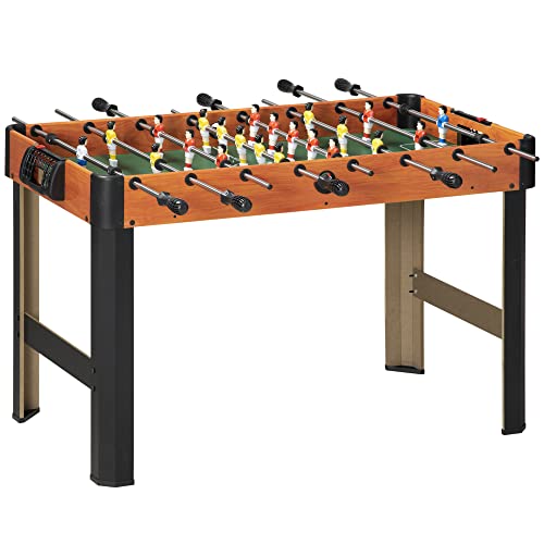 HOMCOM Tischfußball für Kinder, Kickertisch, 7+ Jahre, mit 2 Bällen, 8 Griffen, 22 Spielern, 2 Anzeigetafeln, 118 x 104 x 69 cm (L x B x H) von HOMCOM