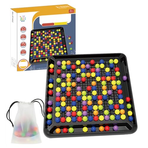 Intellektuelles Schachbrett Doppelduell, 48/80/120/168/241/288/366 Stück Rainbow Ball Gesellschaftsspiele, Tabletop Familienspiele Partyspiele für Erwachsene Kinder (168 Stück) von HOME'S FRIEND