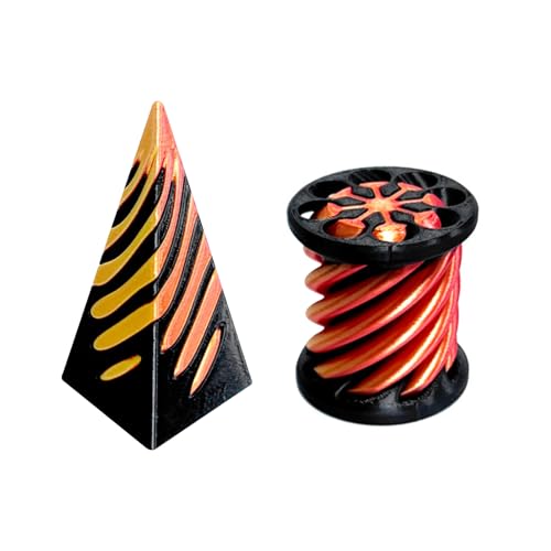 Spiralkegel Zappelspielzeug , 3D Gedrucktes Spiralkegel Spielzeug Stressabbau-Spielzeug Für Kinder Für Angst Relief (Zylinder+Pyramide) von HOME'S FRIEND