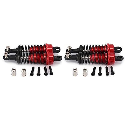 HOMEDEK 4 StüCke öL Einstellbare 65Mm StoßDäMpfer DäMpfer für Rc Auto 1/18 A959 A969 A979, Rot von HOMEDEK