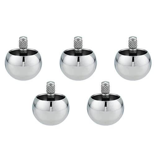 HOMEDEK 5X Tippe Top Metall Oben Umdrehen Edelstahl Kreisel Erstaunliches Spielzeug Geschenk, Silber von HOMEDEK