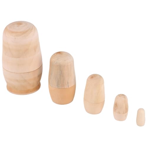 HOMEDEK Unbemalte Russische Verschachtelung Puppen DIY Blank Verschachtelung Puppen Unvollendete Verschachtelung Puppen Kit Verschachtelung Puppen für Kinder von HOMEDEK