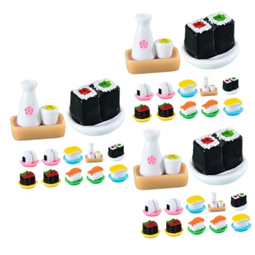 36 Stück Simuliertes Japanisches Sushi Display Sushi Modell Modelle Sushi Modell Lebensmittel Puppenhaus Lebensmittel Modell Miniatur Display Sushi Desktop Ornamente HOMFAMINI von HOMFAMINI