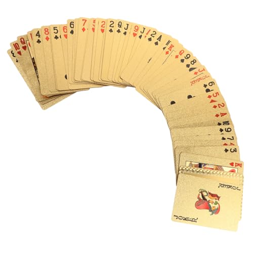 HOMFAMINI 1 Packung Goldfolie Spielkarten Brettspiel Spielkarten Karten Für Trick Poker Spiel Trick Tool Party Spielzeug Karten Requisiten Brettspiele Geschenk Pokerkarten Spielzeug Party von HOMFAMINI