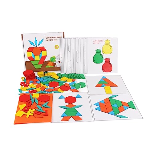 HOMFAMINI 1 Satz Puzzle Tangram Kinder rätsel Children Toys kinderspielzeug Spielzeug für Kinder Früherziehungsspielzeug Tamgram für frühes Lernen Spielzeug aus Holzblöcken hölzern Colorful von HOMFAMINI