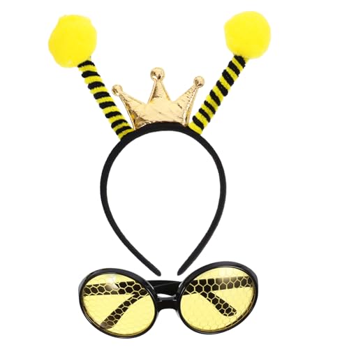 HOMFAMINI 1 Set Bienenbrillen Set Bienen Partyzubehör Kinderdekoration Bienen Stirnband Brille Bienen Haar Accessoire Cartoon Bienen Haarband Bienen Stirnband Und Glas Bienen von HOMFAMINI