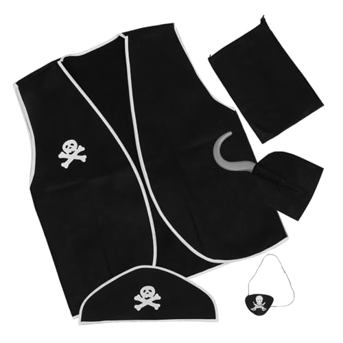 HOMFAMINI 1 Set Piratenkostüm Karneval Partyhut Prop Piratenzubehör Piratenhut Kostüme Kappe Cosplay Piratenweste Karnevalsweste Dekoration Piratenhut Für Party Cosplay Hut Prop von HOMFAMINI