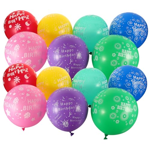 HOMFAMINI 100 Stück Verdickte Happy Birthday Latexballons Perfekte Dekoration Für Geburtstagsparty Jugendweihe Einschulung Dusche Bunte Ballons Für Jede Feier von HOMFAMINI