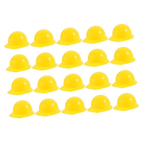 HOMFAMINI 20 Stück Spielzeug Helm Mini Puppen Helme Mini Puppen Hut Puppen Sicherheitshelme Kunststoff Puppen Schutzhelm Mini Puppen Bau Hut Miniatur Puppen Schutzhelm Kunststoff von HOMFAMINI