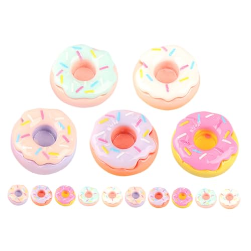 HOMFAMINI 20st Mini-Donuts Stellen Sie Sich Essens-Requisiten Vor Puppenhaus-Donut Dekorativer Mini-Donut Lebensechtes Dessertmodell Mini-Donut-Modelle Winzige Donut-dekore Mini-Essen Harz von HOMFAMINI