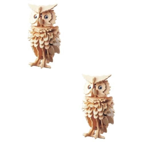 HOMFAMINI 2St Holzspielzeug Kinder Puzzle rätselbuch Kinder Puzzles Owl Puzzle Erwachsenen Puzzle Sammlerstück Holzpuzzle Puzzlematte Puzzles aus Holz 3D-Rätsel Hölzern von HOMFAMINI