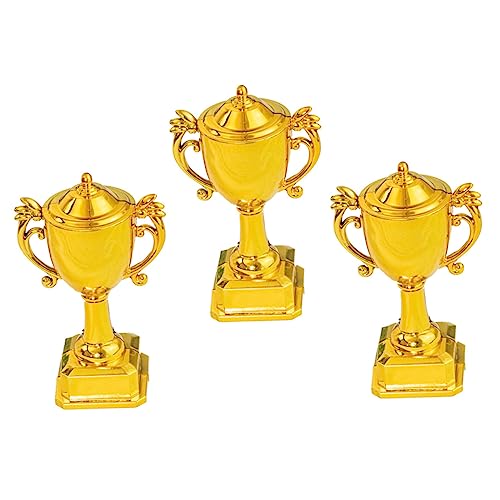 HOMFAMINI 3St Trophäe Kuchen dekorieren spaß the pleasure plasure partydeko einschulung caakg -Trophäen-Spielzeug Tanzsporttrophäe Cupcake-Topper Cartoon-Kuchen-Dekor Plastik Golden von HOMFAMINI