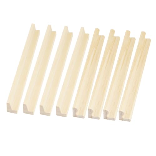 HOMFAMINI 8 Teiliges Set Holz Buchstabensockel Spielkartenständer Holz Domino Tabletts Holz Domino Sockel Präsentationstabletts DIY Domino Racks Domino Sockel Domino Karten Sockel von HOMFAMINI