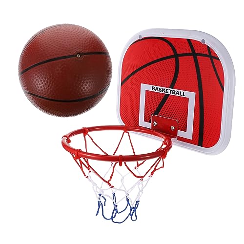 HOMFAMINI Indoor Basketballkorb Für Kinder Zum Aufhängen Kein Bohren Robustes Eisen Basketballbrett Kinderspielzeug Rot Perfekt Für Drinnen Und Draußen 1 Set von HOMFAMINI