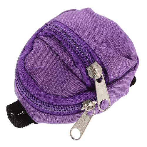 HOMFAMINI Puppenrucksack Kleine Puppentasche Puppen-klassenzimmermöbel Puppenreisetasche Süße Puppentasche Mini-Schultasche Mini-rucksäcke Mikro-szenen-Ornament Decora- Stoff Violett von HOMFAMINI