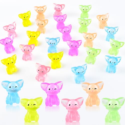 24 Stück Leuchtende Mini Fennec Fuchs Harz Tiere für Puppenhaus Feengarten Geburtstag Dekorationen 24 Stück Leuchtende Mini Fennec Fuchs Harz Tiere für Puppenhaus Feengarten Geburtstag Dekorationen von HOMICO
