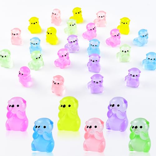 24 Stück Leuchtende Mini Otter Harz Tiere für Puppenhaus Feengarten Geburtstag Dekorationen 24 Stück Leuchtende Mini Otter Harz Tiere für Puppenhaus Feengarten Geburtstag Dekorationen von HOMICO