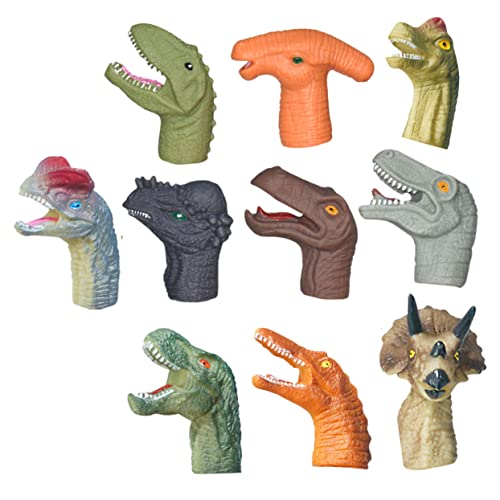 HOMOBABE 10 Stück Kreative Fingerpuppen Cartoon Dinosaurier Finger Spielzeug Fingerspielzeug von HOMOBABE