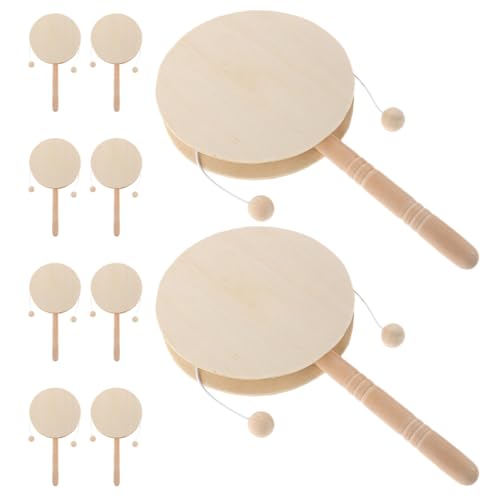 HOMOBABE 10 Stück Leere Holzrasseltrommel: Kinder-affentrommel, Unbehandeltes Holzspielzeug, DIY-malerei, Basteln, Holzschüttelspielzeug, Mini-Percussion Für Kinder HOMOBABE 10 Stück Leere Holzrasseltrommel: Kinder-affentrommel, Unbehandeltes Holzspielzeug, DIY-malerei, Basteln, Holzschüttelspielzeug, Mini-Percussion Für Kinder von HOMOBABE