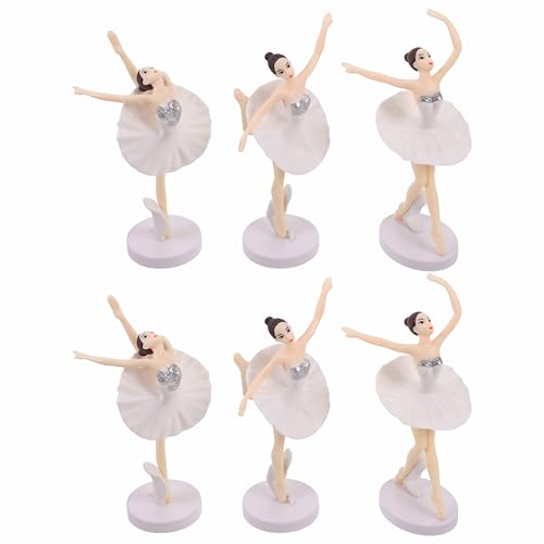 HOMOBABE 2 Sets Ballerina Weiße Figur Ballettmädchen Statue Ballettmädchen Tischplatte Ballettmädchen Figur Ballettmädchen Skulptur Ballettmädchen Zubehör von HOMOBABE