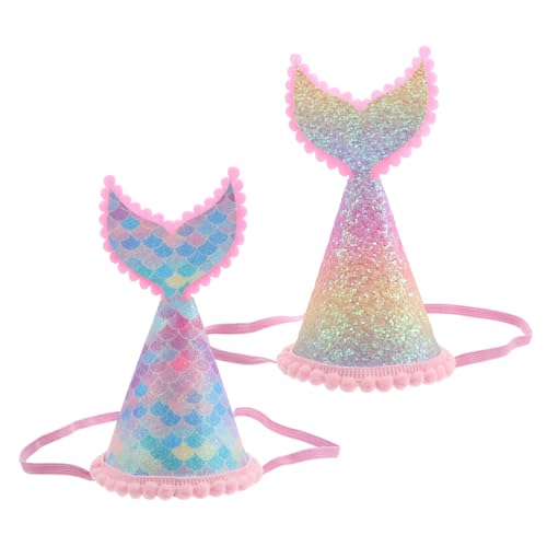 HOMOBABE 2pcs Geburtstagsfeier Hut Glitzer Mermaid -förmiges Foto Prop Party Dekoration von HOMOBABE