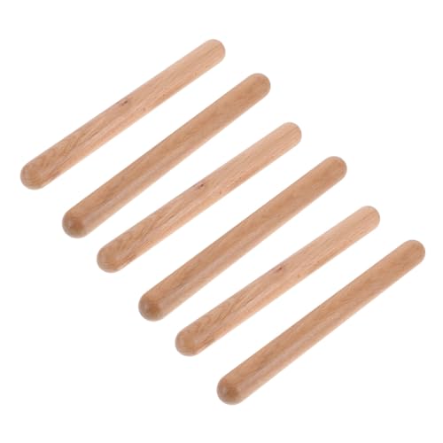 HOMOBABE 3 Paare Rhythmusstöcke aus Massivem Hartholz Percussion Instrumente für Anfänger Natürliche Holzfarbe Musikspielzeug zur Rhythmusförderung und Musikalitätentwicklung HOMOBABE 3 Paare Rhythmusstöcke aus Massivem Hartholz Percussion Instrumente für Anfänger Natürliche Holzfarbe Musikspielzeug zur Rhythmusförderung und Musikalitätentwicklung von HOMOBABE