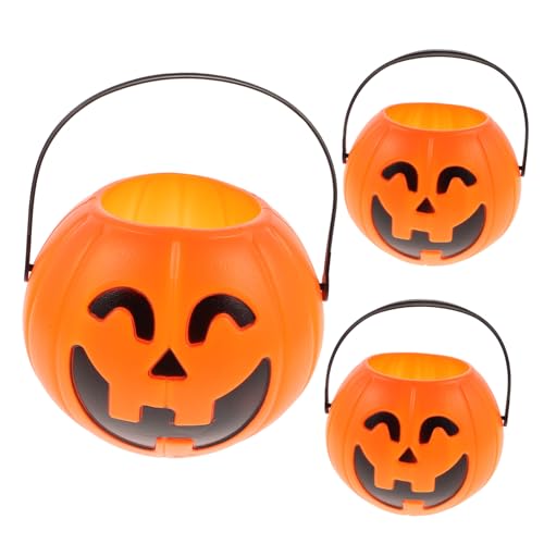 HOMOBABE 3 Stück Teiliges Halloween Kürbis Eimer Tragbare Orange Süßigkeiten Behälter mit Lachendem Gesicht Handlicher Kürbisform Deko für Halloween Party Süßigkeitentonne und Bar HOMOBABE 3 Stück Teiliges Halloween Kürbis Eimer Tragbare Orange Süßigkeiten Behälter mit Lachendem Gesicht Handlicher Kürbisform Deko für Halloween Party Süßigkeitentonne und Bar von HOMOBABE
