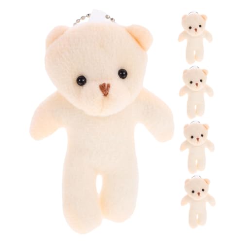 HOMOBABE 5 Stücke Teddybär-Puppe Geburtstagsgeschenk bär Plüschbär Schlüsselanhänger bär anhänger Brieftasche geldbörse ausgestopfte Bärenpuppe tragen PP Baumwolle Beige von HOMOBABE