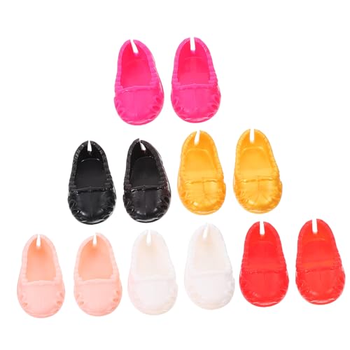 HOMOBABE 6 Paare Puppenschuhe Miniatur Schuhe für Puppen Modisch Bequem Langlebig in Schwarz Rot Weiß Gold als Puppenkostüm Zubehör HOMOBABE 6 Paare Puppenschuhe Miniatur Schuhe für Puppen Modisch Bequem Langlebig in Schwarz Rot Weiß Gold als Puppenkostüm Zubehör von HOMOBABE