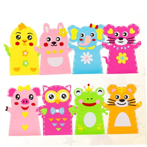 HOMOBABE 8 Stück DIY Handpuppen Bastelset Bunte Vliesstoffe für Fördert Kreativität Auge Hand koordination und Geduld für Ab Jahren Handgemachte Stofffiguren zum Basteln HOMOBABE 8 Stück DIY Handpuppen Bastelset Bunte Vliesstoffe für Fördert Kreativität Auge Hand koordination und Geduld für Ab Jahren Handgemachte Stofffiguren zum Basteln von HOMOBABE