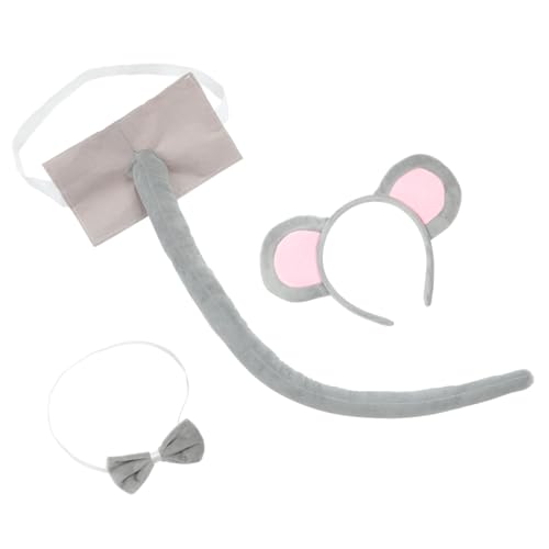 HOMOBABE Mäuse Kostüm Set Mausohren Haarreif Filzschwanz Schleife Tierkostüm Zubehör für Fasching Karneval Erwachsene Party Verkleidung HOMOBABE Mäuse Kostüm Set Mausohren Haarreif Filzschwanz Schleife Tierkostüm Zubehör für Fasching Karneval Erwachsene Party Verkleidung von HOMOBABE