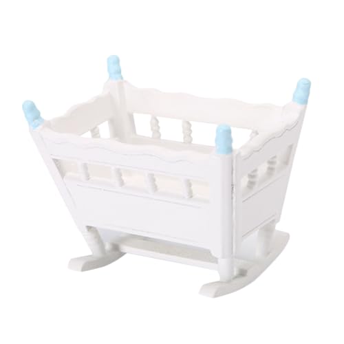 HOMOBABE Mini Puppenwiege für Puppenhaus Blaue Mini Möbel Detailgetreue Krippe Robustes Puppenbett für Kinderzimmer Dekoration und Puppenspielfiguren HOMOBABE Mini Puppenwiege für Puppenhaus Blaue Mini Möbel Detailgetreue Krippe Robustes Puppenbett für Kinderzimmer Dekoration und Puppenspielfiguren von HOMOBABE