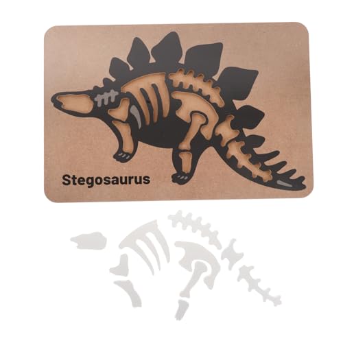 HOMOBABE Stegosaurus-Skelett-Puzzle-Spielzeug, Dinosaurier-holzpuzzle Zusammenbauen, Lustiges Holz-Dinosaurier-Puzzle Für Kinder, Kleinkinder, Sensorisches Beschäftigungsbrett von HOMOBABE