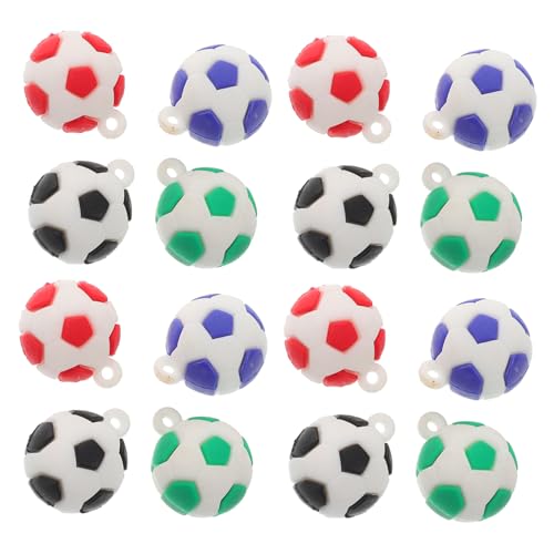 HOMOCONO 16st Fußball-anhänger Perlenfußball Sportdekoration Halskette Mit Fußballperlen Seidenband Basteln Netzförmiges Band Mini-fußbälle Als Gastgeschenke Fußball Für Pvc-weichkleber von HOMOCONO