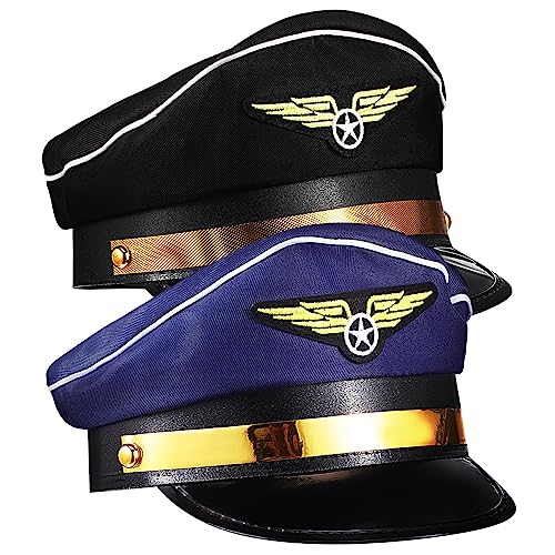 HOMOCONO 2 Stücke Hut Airline Gastgeberin Hut Cosplay Prop Bühne Leistung Kappe Für Flugzeug von HOMOCONO