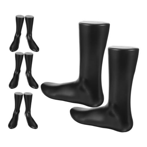 HOMOCONO 4 Stück Fußform-Schuhspanner Fußmodell Fuß-Display-Modell Fußsockenform Schaufensterpuppe mit weiblichen Füßen Schmuckfußdisplay Mannequin-Fußanzeige Modell Fußsocken Plastik Black von HOMOCONO